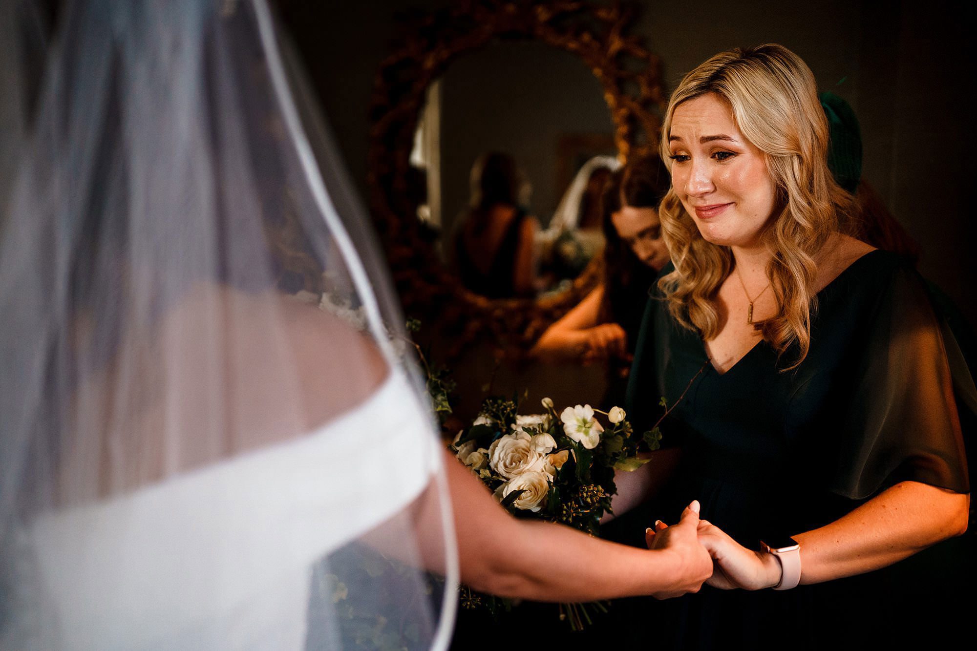 wedding photogrpahy captured candidly of bridesmaid